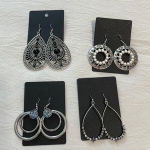 Bundle of Dangle Earrings Silver